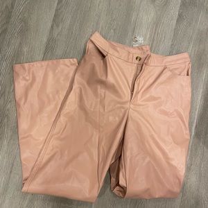 Kittenish pink leather pant